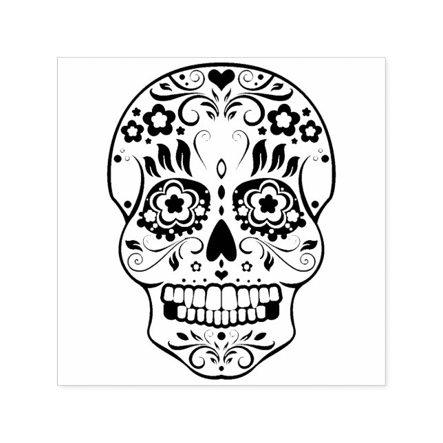 Automático Feliz Muertos Festive Sugar Skull Sello de auto ti (Diseño)