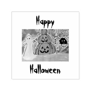 Automático Feliz sello de autograbado de Halloween