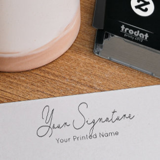 Automático Firma + sello de goma de autotinta con nombre impr