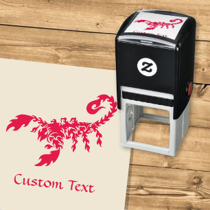 Automático Flames Scorpion Sello de Auto-tinta