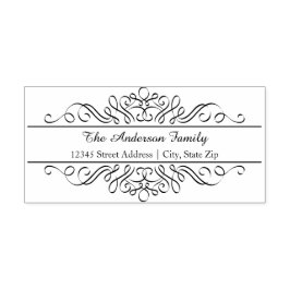 Automático Flourish Floral - Sello de autotinta de dirección