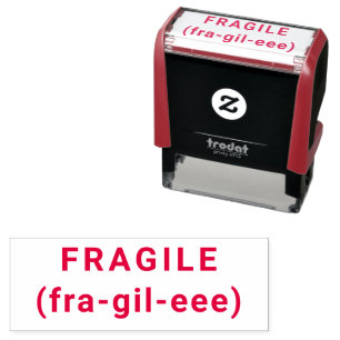Automático FRAGILE Funny Sello de auto-tinta RED