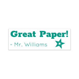 Automático "¡Gran Papel!" + Sello de goma de nombre del prof