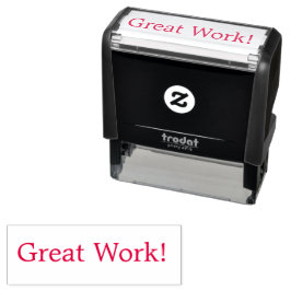 Automático "¡Gran trabajo!" Sello de autograbado