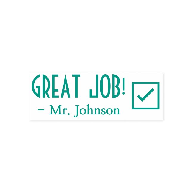 Automático "¡GRAN TRABAJO!" + Sello de goma de nombre de prof (Diseño)