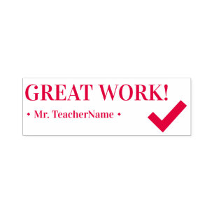 Automático "¡GRAN TRABAJO!" Sello de goma del instructor