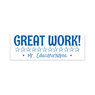 Automático "¡GRAN TRABAJO!" + Sello de goma del profesor de l