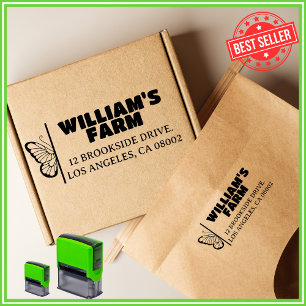 Automático Granja de Mariposas Caprichosas Sello con Direcció