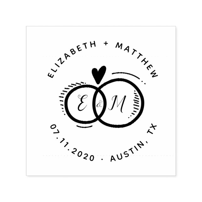 Automático guardar la fecha boda manuscrito Sello de goma (Diseño)