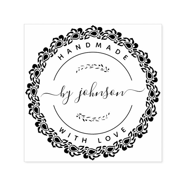 Automático Hecho a mano con amor Rústico Sello de autotinta (Diseño)