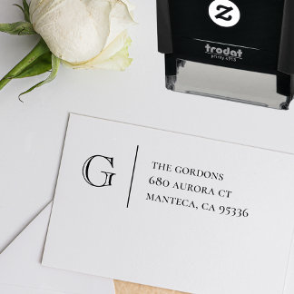 Automático Inicial | Sello de goma de autotinta de dirección 