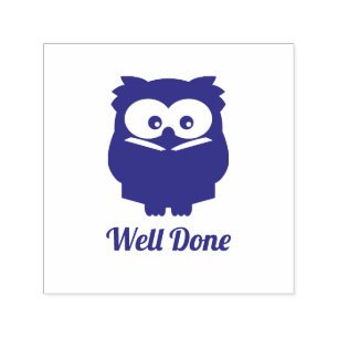 Automático Leyendo sello de profesor Owl Well Done