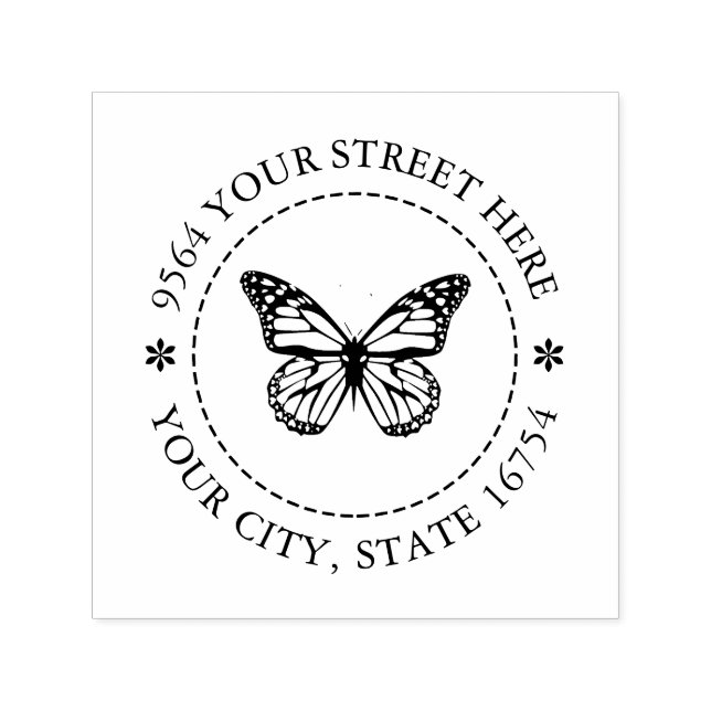 Automático Mariposa Monarca, Sello de Dirección Personalizado (Diseño)