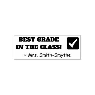 Automático "¡MEJOR GRADO EN LA CLASE!" Sello de goma de comen