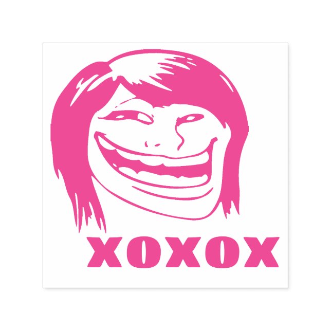 Automático Memes Le Me XOXO Mujer Troll Rosa Sello Divertido (Diseño)