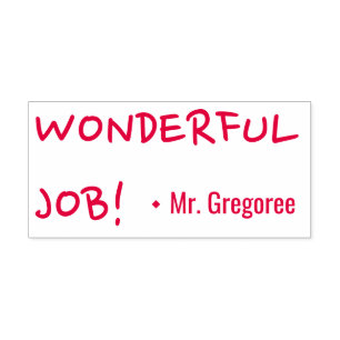 Automático Motivador "¡MARAVILLOSO TRABAJO!" Sello de caucho 