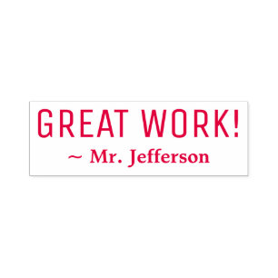 Automático Motivando "¡GRAN TRABAJO!" Sello de goma de marca