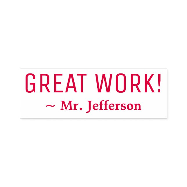Automático Motivando "¡GRAN TRABAJO!" Sello de goma de marca (Diseño)