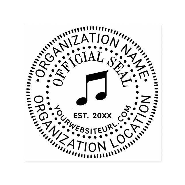 Automático Notas Musicales Sello Oficial Nombre Ubicación URL (Diseño)