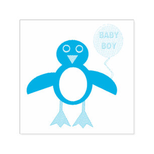 Automático Pequeño niño pingüino azul lindo sello de autotint