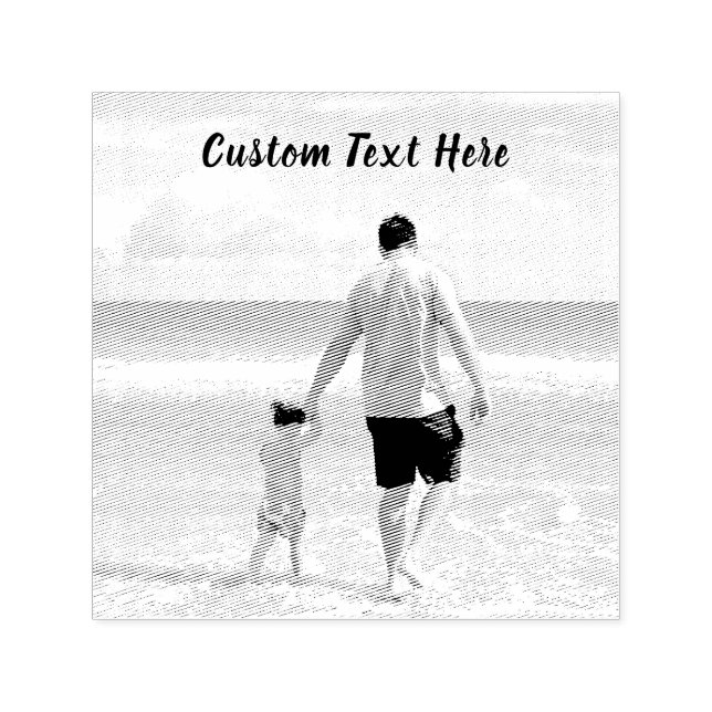 Automático Personaliza tu sello de foto con texto Personaliza (Diseño)