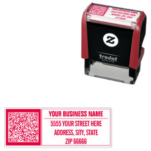 Automático Personalizado Código QR Su Nombre Dirección Sello 