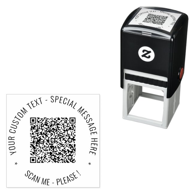 Automático Plantilla de sello redondo con código QR y texto p (In Situ)