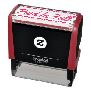 Automático "Por completo" sello de goma pagado