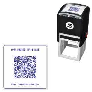 Automático QR Código Nombre comercial Sitio web Sello de auto