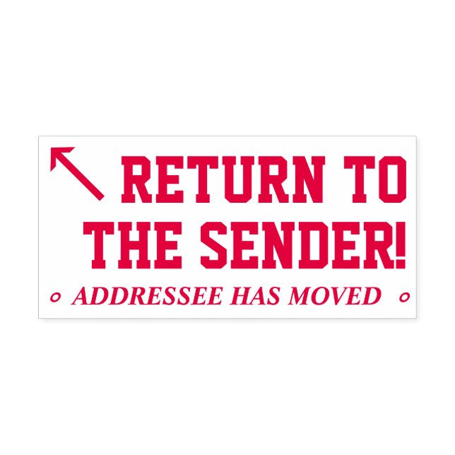 Automático "¡Regresa al remitente!" Sello de goma (Diseño)