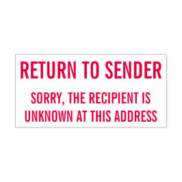 Automático "RETORNO AL REMITENTE" Sello de goma de destinatar