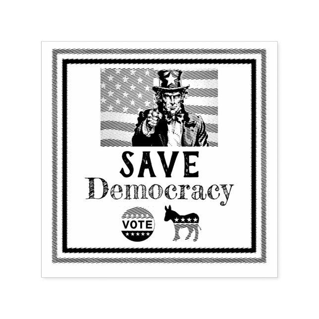 Automático Salvar el sello de goma de la democracia (Diseño)