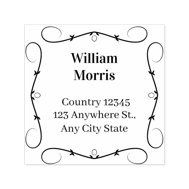 Automático Sello Botánico Cuadrado de Dirección Personalizada (Diseño)