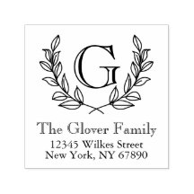 Sello de autograbado de dirección de la familia de