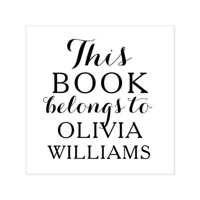 Automático Sello de autograbado de este libro pertenece a (Diseño)