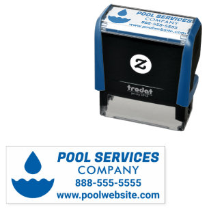 Automático Sello de autograbado de la empresa Pool Services