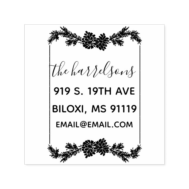 Automático Sello de autograbado de la familia Rustic Pine Con (Diseño)