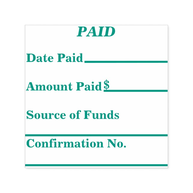 Automático Sello de autograbado pagado con información de pag (Diseño)