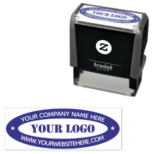Automático Sello de autotinta con logotipo y color de texto p