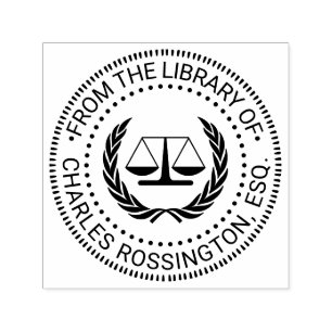 Automático Sello de balanza de justicia de abogado #4 nombre 