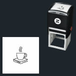 Automático Sello de biblioteca de café y libros<br><div class="desc">Abraza la mezcla perfecta de cafeína y literatura. Este diseño de arte lineal minimalista, que presenta una taza de café humeante descansando sobre un libro, está creado para aquellos que encuentran la paz en un rincón acogedor de lectura. Ya sea que estés viajando, trabajando o relajándote en casa, esta estética...</div>
