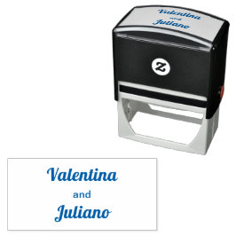 Automático Sello de boda azul estilo tipografía minimalista