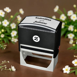 Automático Sello de Boda en Blanco y Negro