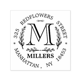 Automático Sello de casamiento de dirección de monograma