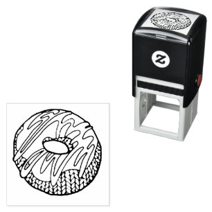 Automático Sello de caucho autograbado KNIT DONUT de 1,5"