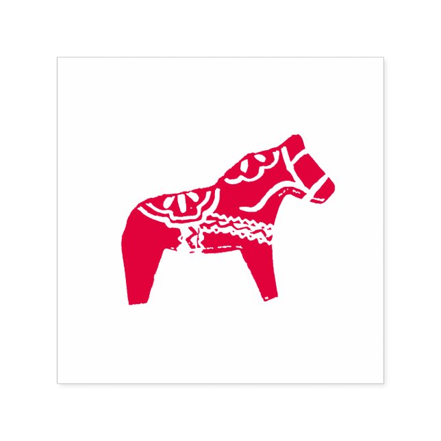 Automático Sello de caucho de autotinta para caballo de Dala (Diseño)