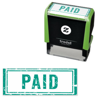 Automático Sello de caucho pagado en azul