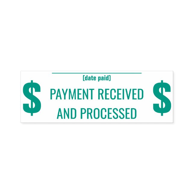Automático Sello de caucho "PAGO RECIBIDO Y PROCESADO" (Diseño)