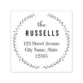 Automático Sello de caucho personalizado de Wreath Delicate