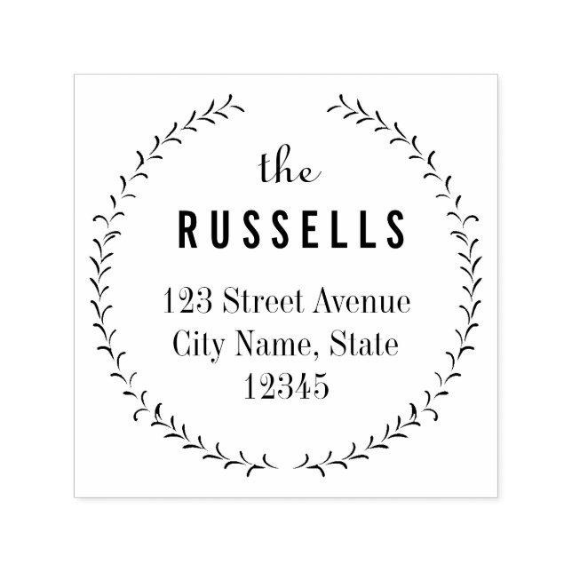 Automático Sello de caucho personalizado de Wreath Delicate (Diseño)